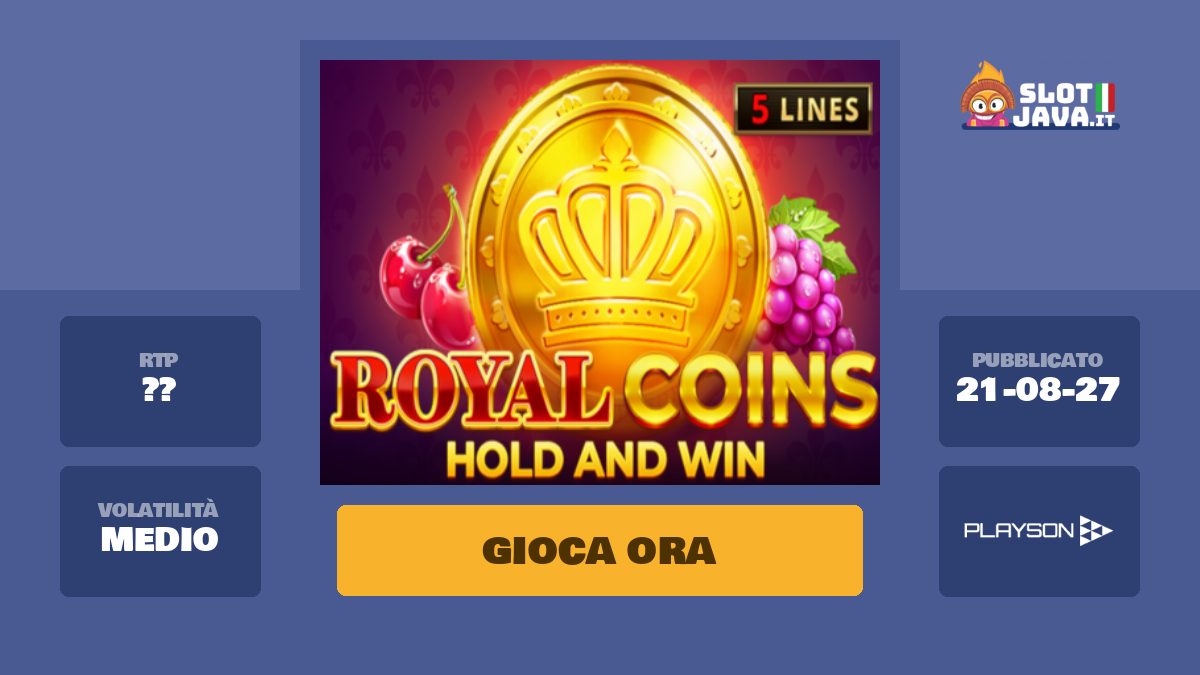 Royal Coins Hold And Win Slot Machine Online Gioca Gratis 